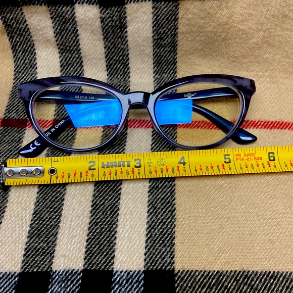 Gray Metallic Paint CatEyeFramesBlue LightBlockClearLensesEyeglasses NeverUsed - Picture 11 of 12